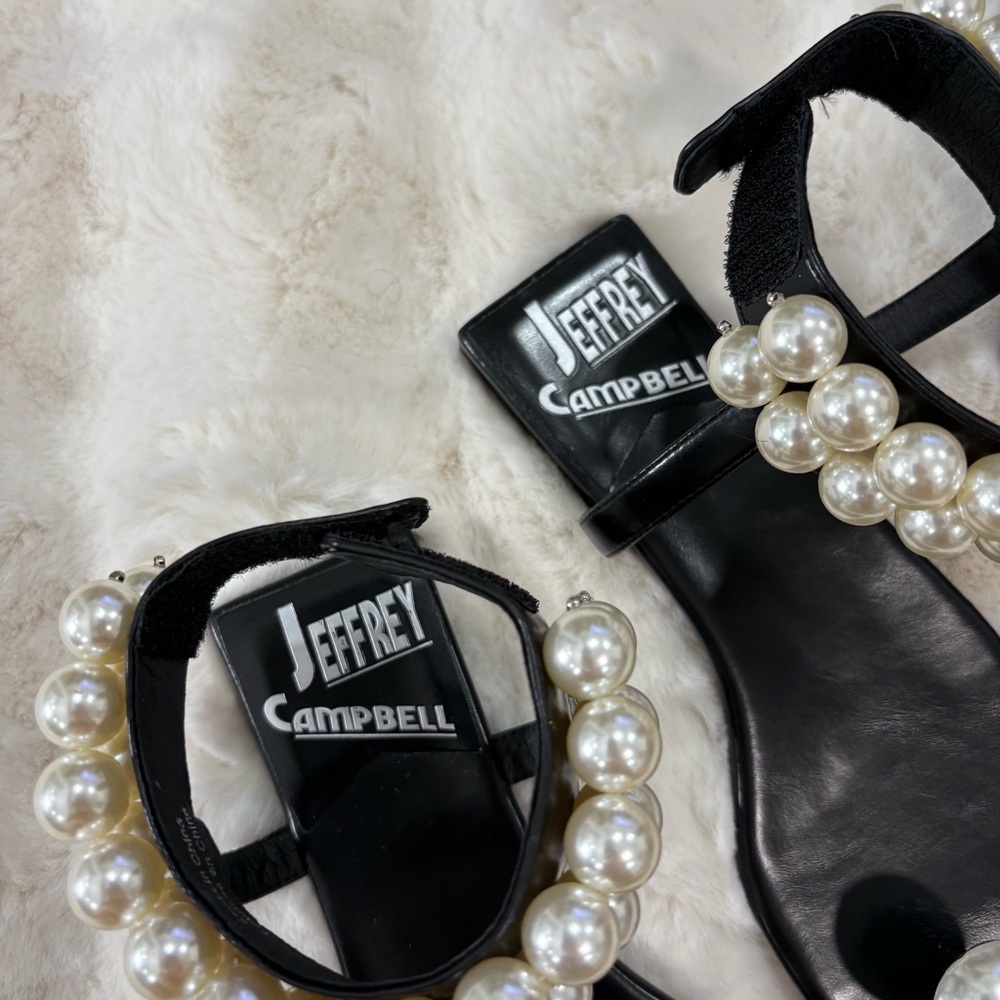 Jeffrey Campbell chateau Pearl embellished sandals in black - 7.5 - Picture 4 of 11